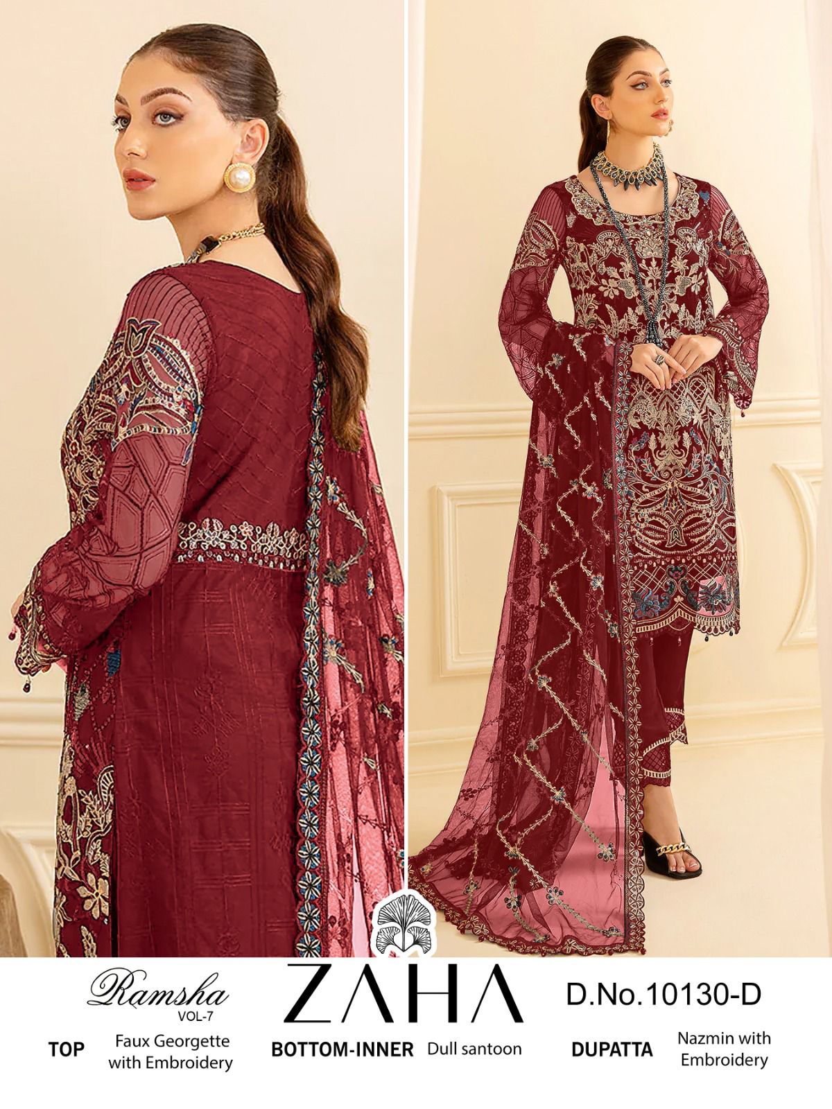 Zaha Ramsha Vol 7 Wholesale Georgette Pakistani Salwar Suits 